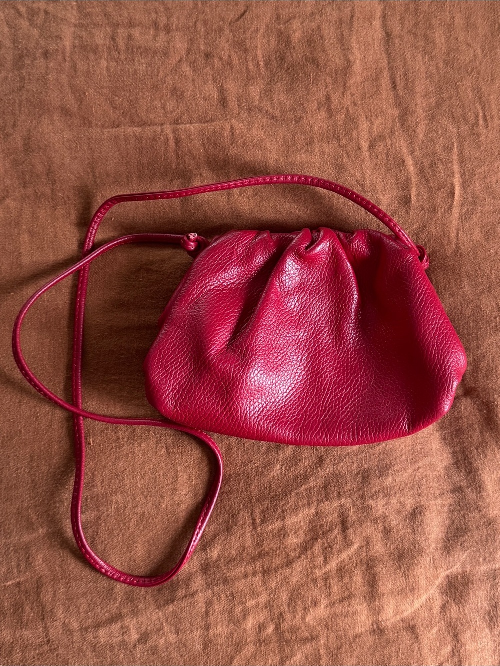 Red Italian Leather Crossbody Bag
